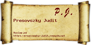Presovszky Judit névjegykártya